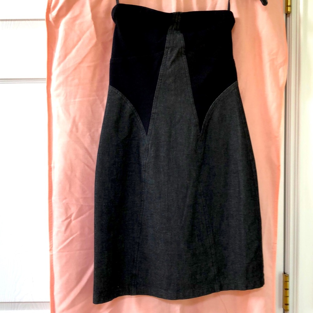 THEORY Strapless Black / Grey Mini Dress size 0